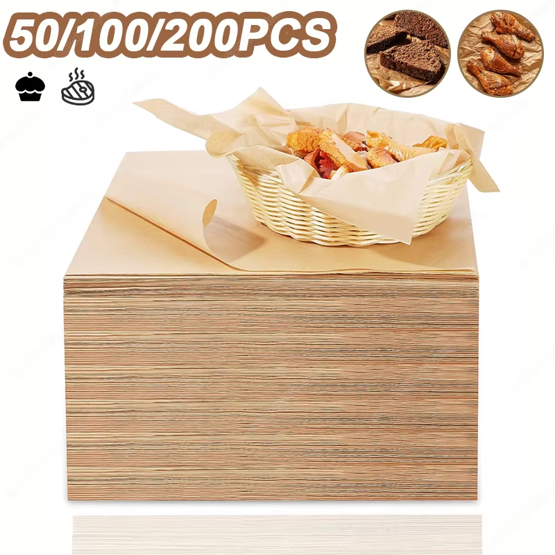 Deep Fryer Commercial - 50/100/200PCS Baking Paper Parchment Baking Sheet