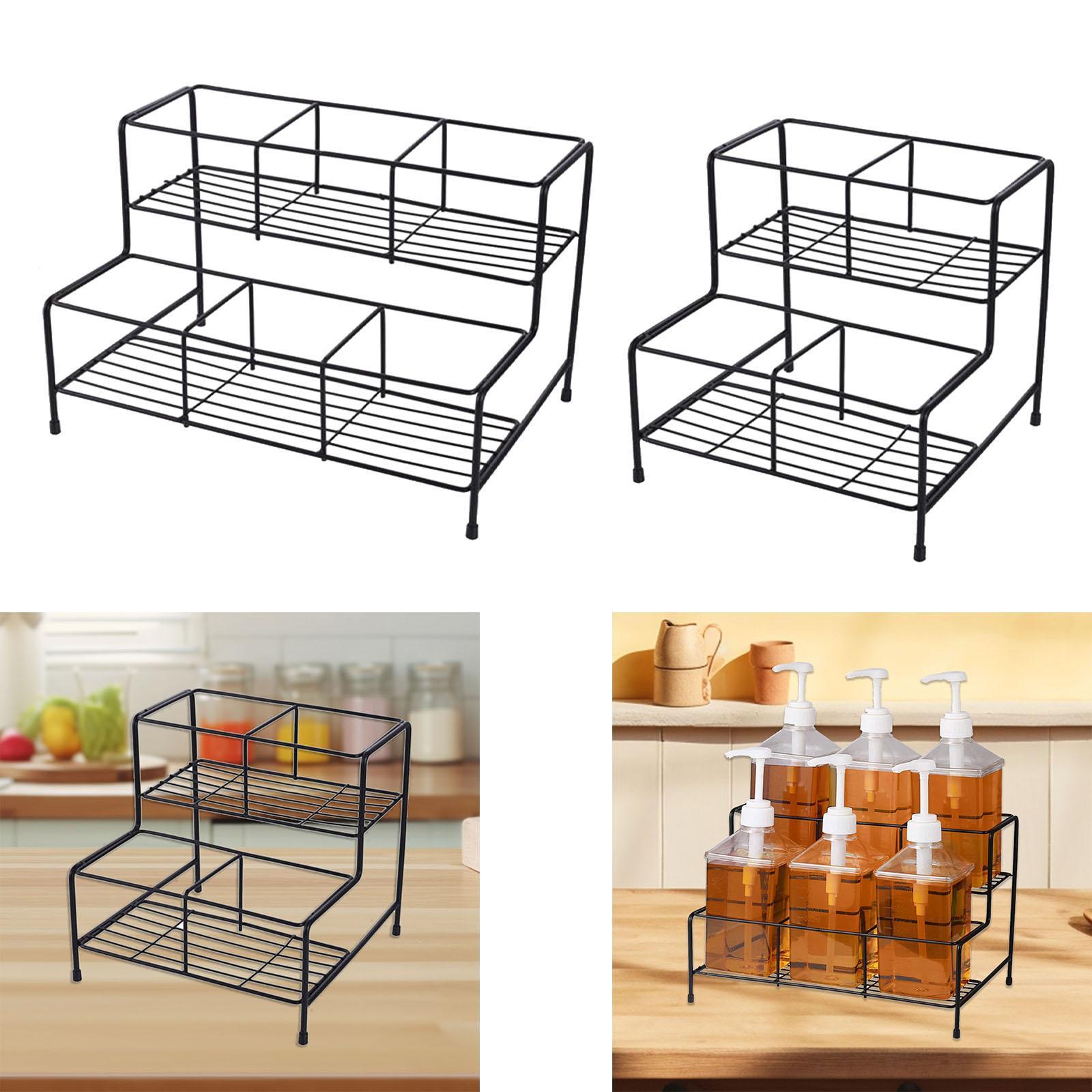 Commercial Kitchen Wall Shelves - Syrup Bottle Display Stand Wine Rack