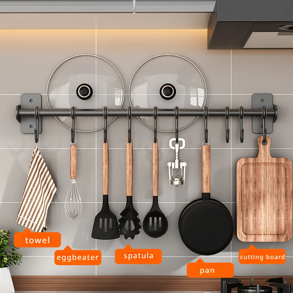 Commercial Kitchen Wall Shelves - No punch Kitchen Hook Rack Stainless