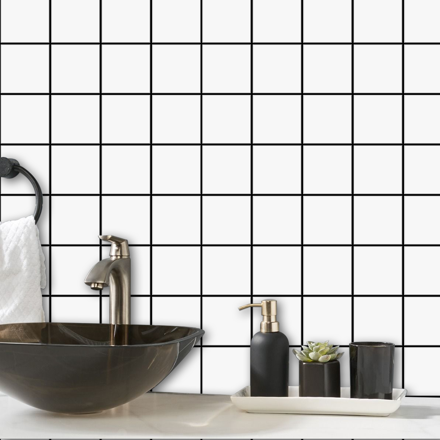 10pcs Premium Square Wall Tile - Commercial Kitchen Wall Panels ulasan dan harga