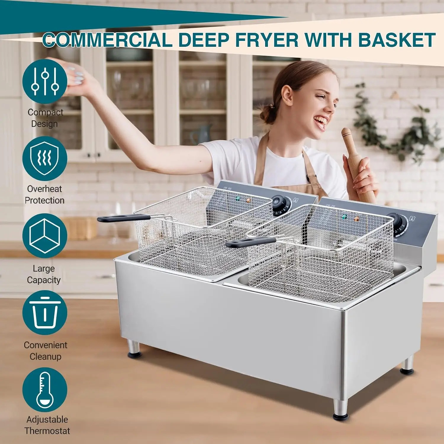 23.2 Quart Commercial Electric - Deep Fryer Commercial ulasan dan harga