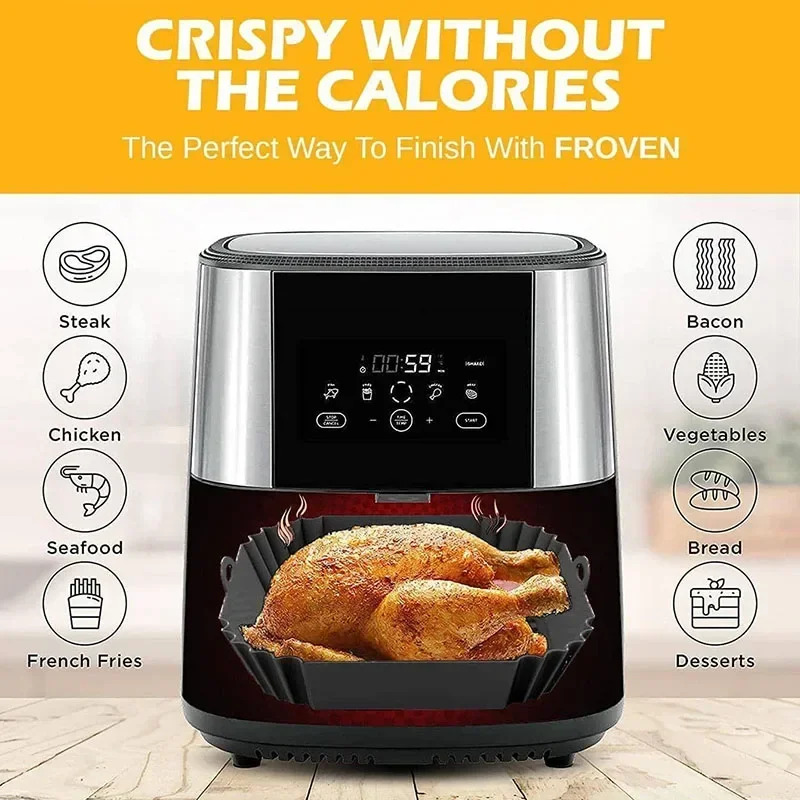 1PC Silicone Air Fryer Basket, - Deep Fryer Commercial ulasan dan harga