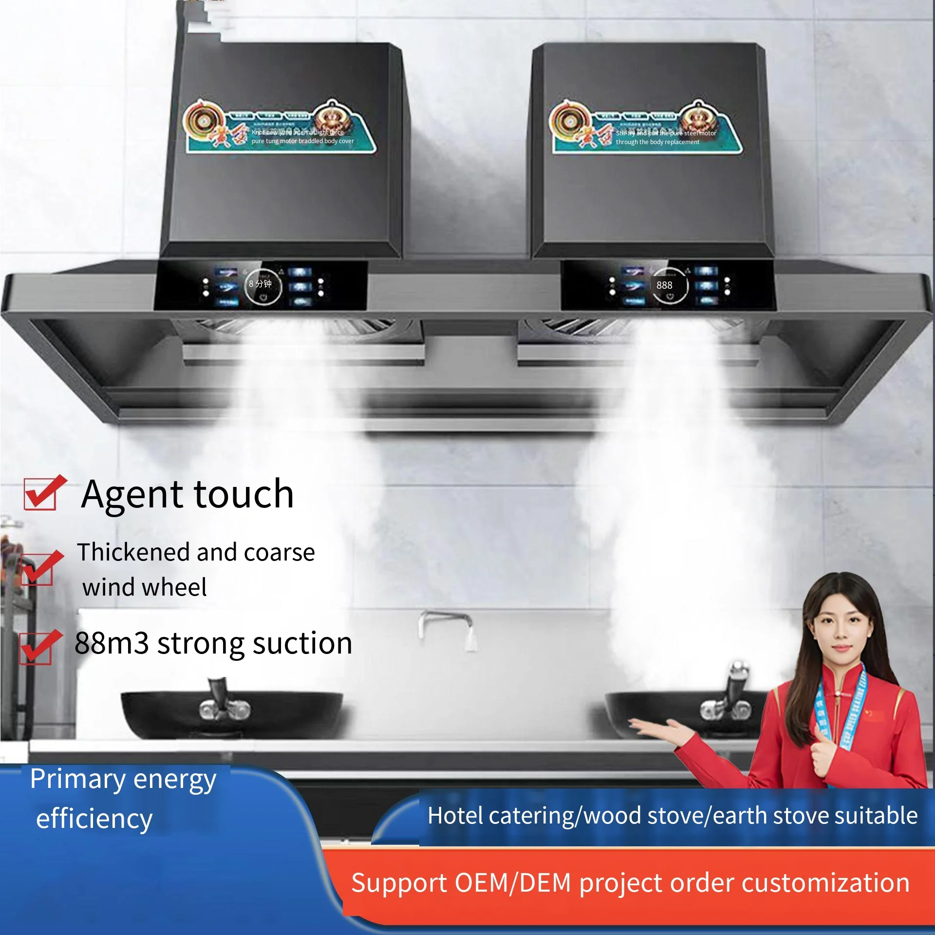 -for OEM 2000W Kitchen Hood Ra - Commercial Kitchen Hood Design ulasan dan harga