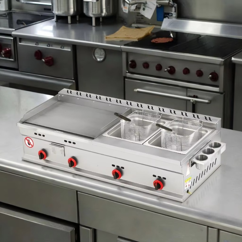 Commercial Gas Grill + Double  - Deep Fryer Commercial ulasan dan harga