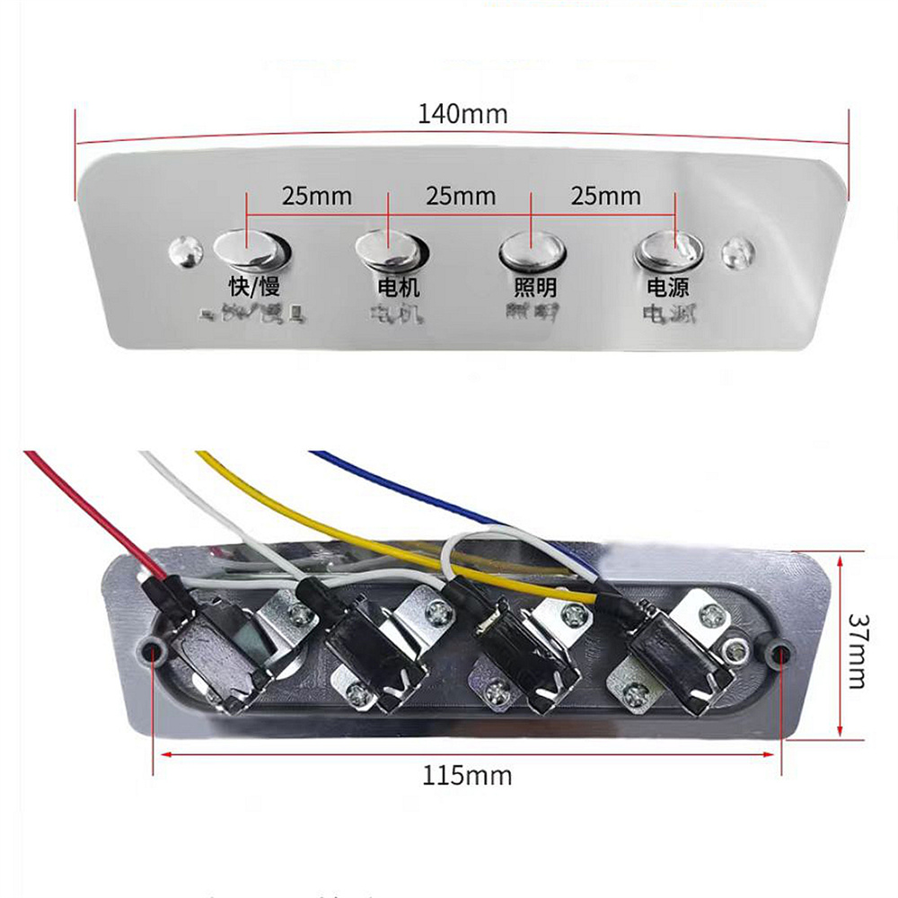 1pc 4-key Push Button Switch C - Commercial Kitchen Range Hood ulasan dan harga