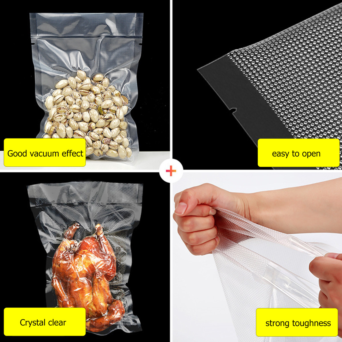 100Pcs Transparent Dot Texture - Vacuum Sealer ulasan dan harga