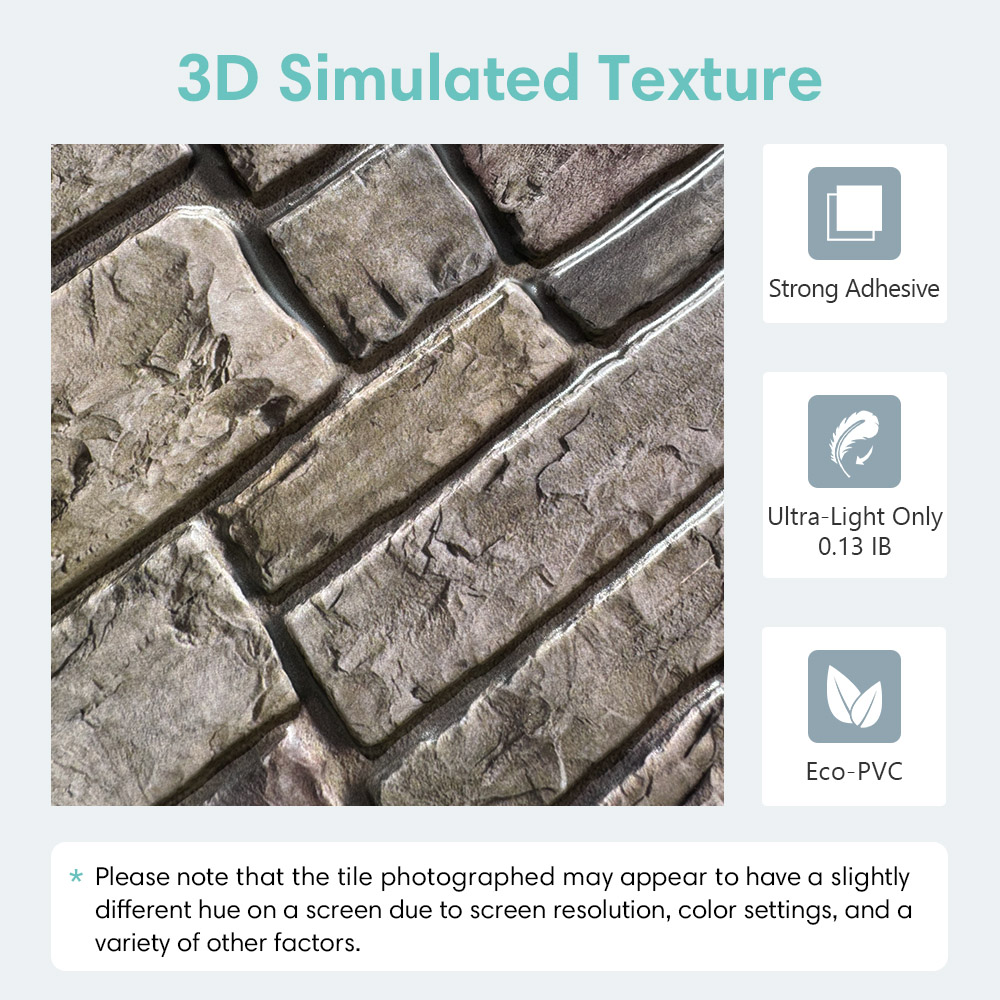 10pcs 3D Faux Stone Peel and S - Commercial Kitchen Wall Panels ulasan dan harga